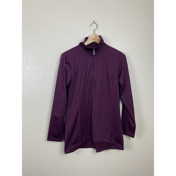 Denim & Co Active 1/4 Zip Pullover Size XS Wine - Picture 1 of 5
